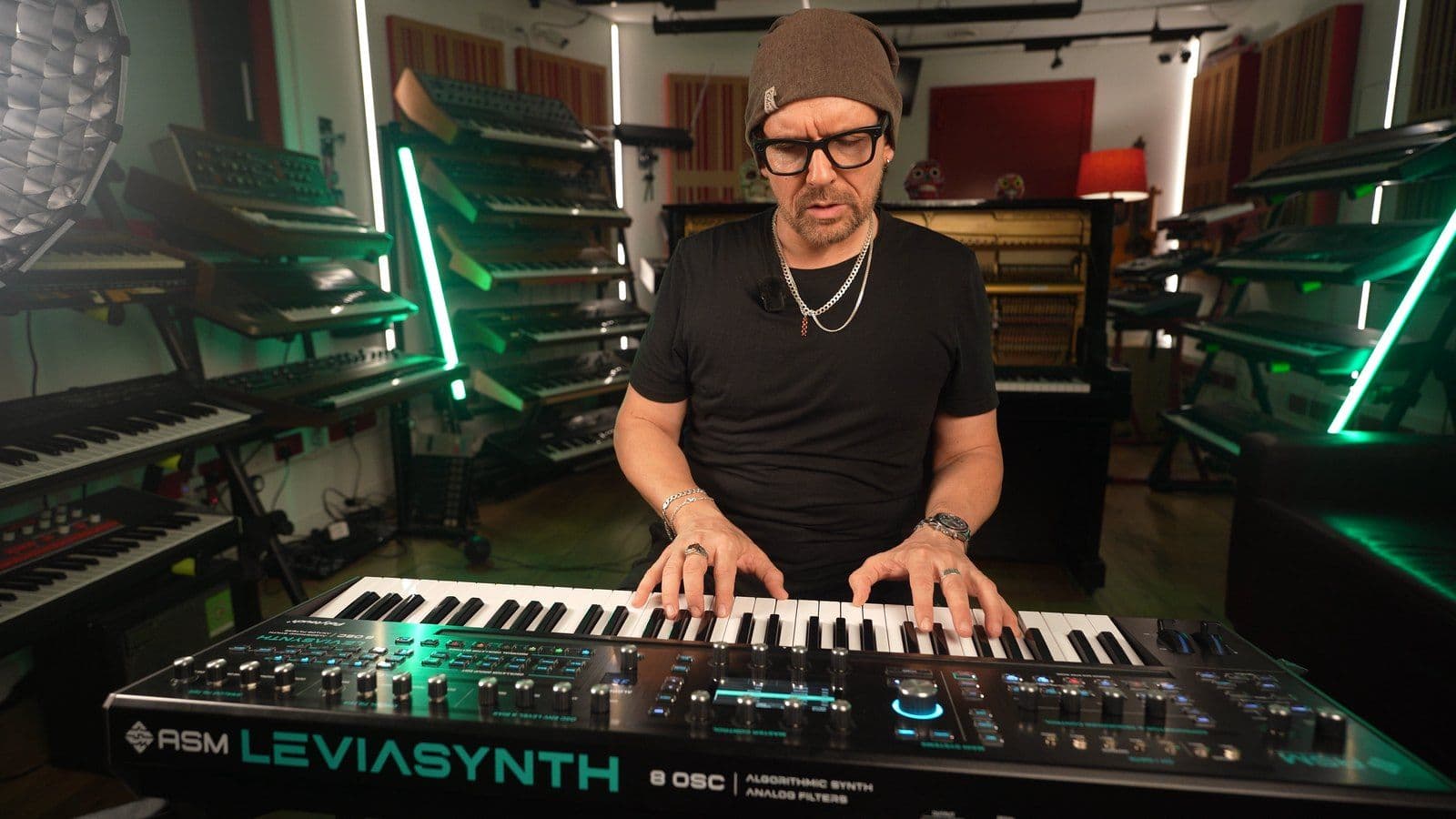 Claudio playing the ASM Leviasynth in the studio